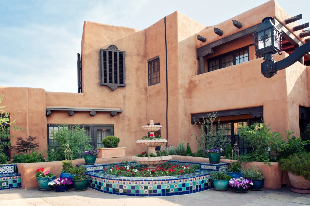 sante fe traditional adobe house